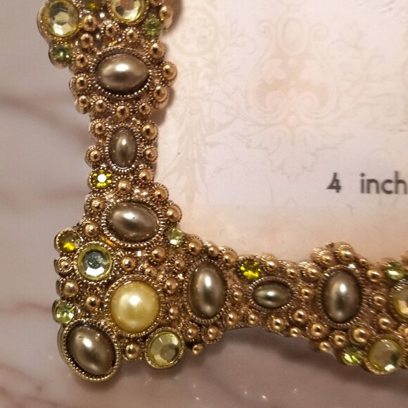 Cabochon, Crystals and Pearls Photo Frame Belle Maison Jeweled Tabletop … - Picture 6 of 14